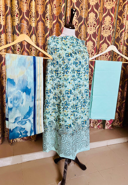 3-piece embroidered lawn suit