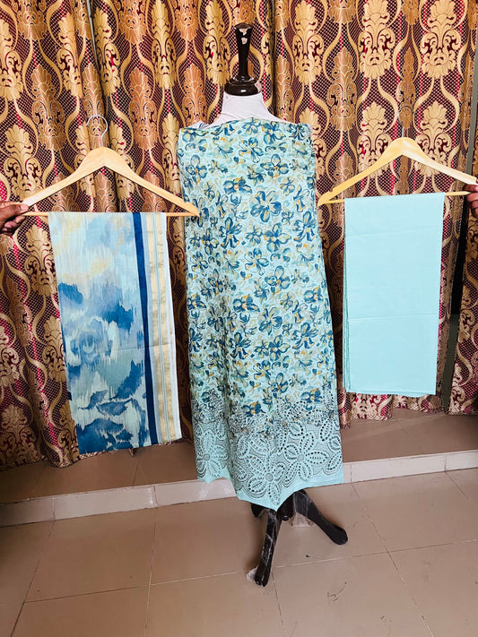 3-piece embroidered lawn suit